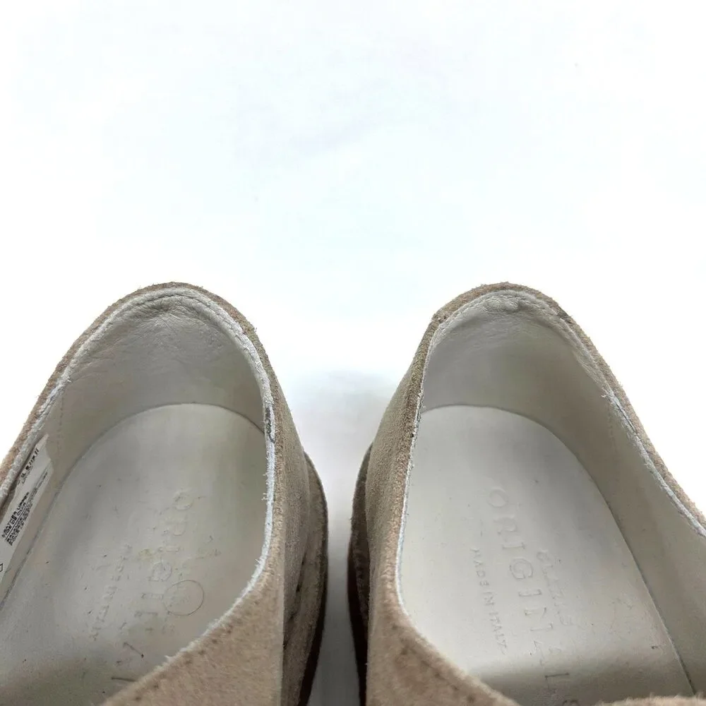 Clarks Originals Italy Womens 23066 Sand Suede Crepe Sole Derbys Size US 8.5 M